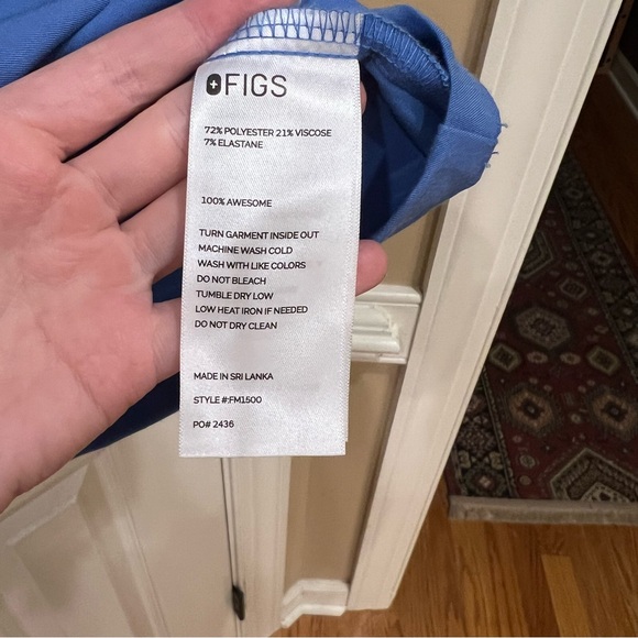 Figs Scrub Set Men's Ceil Blue Medium Leon Three Pocket Top Axim Cargo - Picture 5 of 11